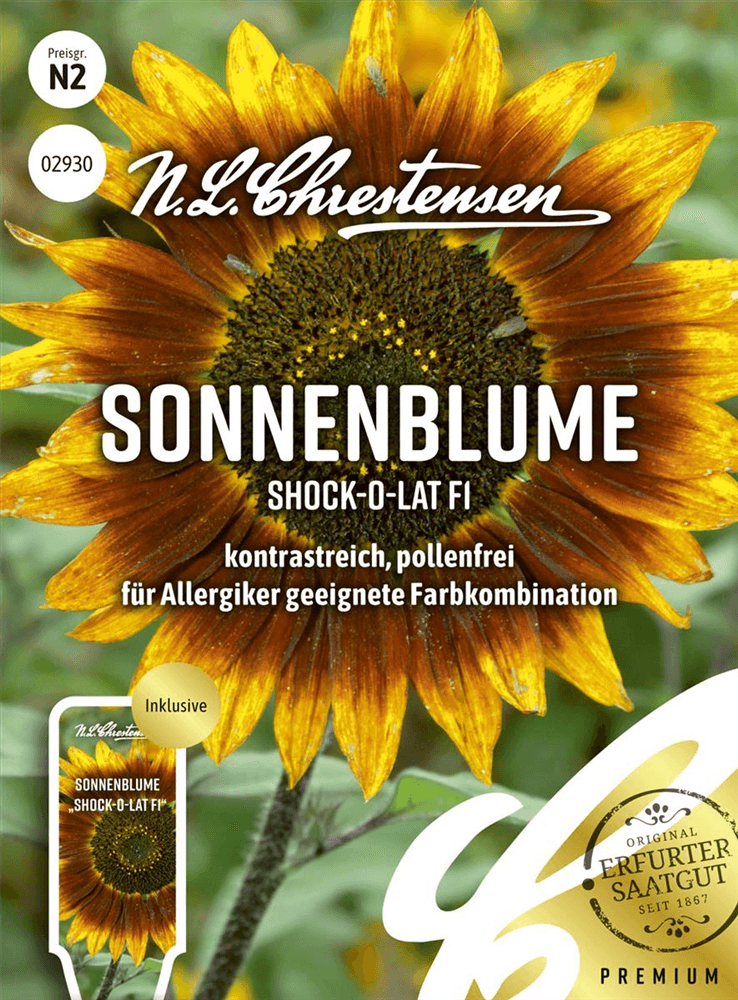 Sonnenblumensamen 'Shock-o-lat' - Chrestensen - Pflanzen > Saatgut > Blumensamen > Blumensamen, einjährig - DerGartenmarkt.de shop.dergartenmarkt.de