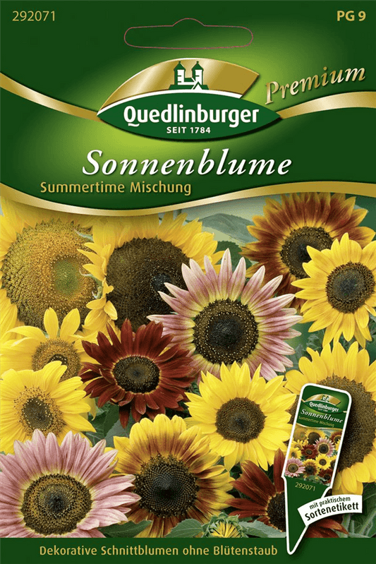 Sonnenblumensamen 'Summertime Mix' - Quedlinburger Saatgut - Pflanzen > Saatgut > Blumensamen > Blumensamen, einjährig - DerGartenmarkt.de shop.dergartenmarkt.de