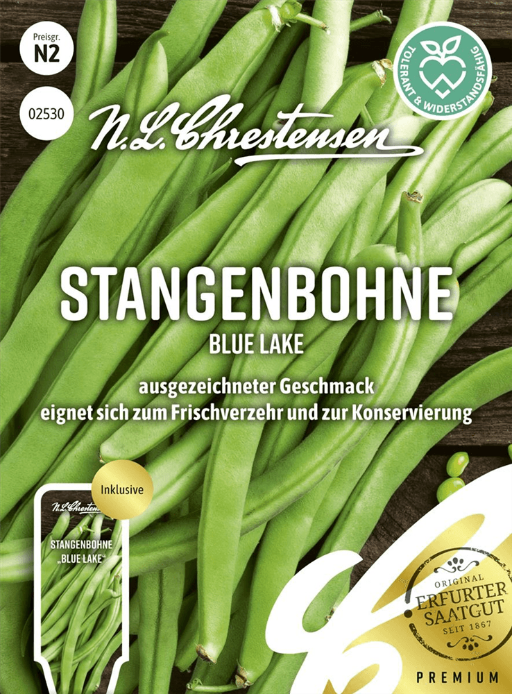 Stangenbohnensamen 'Blue Lake' - Chrestensen - Pflanzen > Saatgut > Gemüsesamen > Bohnensamen - DerGartenmarkt.de shop.dergartenmarkt.de
