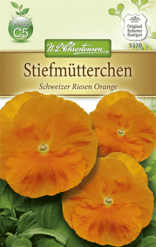 Stiefmütterchensamen 'Schweizer Riesen Orange Sonne' - Chrestensen - Pflanzen > Saatgut > Blumensamen > Blumensamen, einjährig - DerGartenmarkt.de shop.dergartenmarkt.de