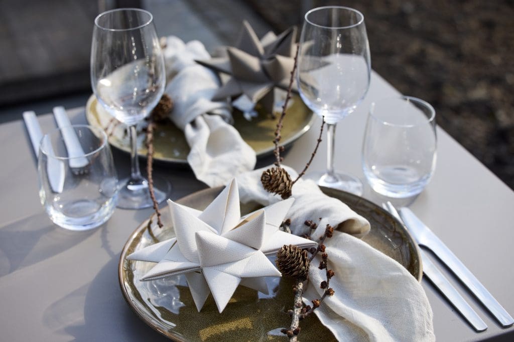 Fröbelstern Weiß 9 cm – Canvas Weihnachtsstern aus Segeltuch für Innenräume