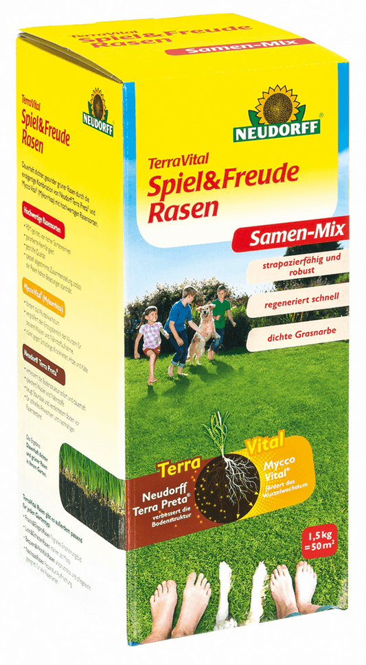 TerraVital Spiel&FreudeRasen Samen-Mix - Terra Vital - Pflanzen > Saatgut > Rasensamen - DerGartenmarkt.de shop.dergartenmarkt.de