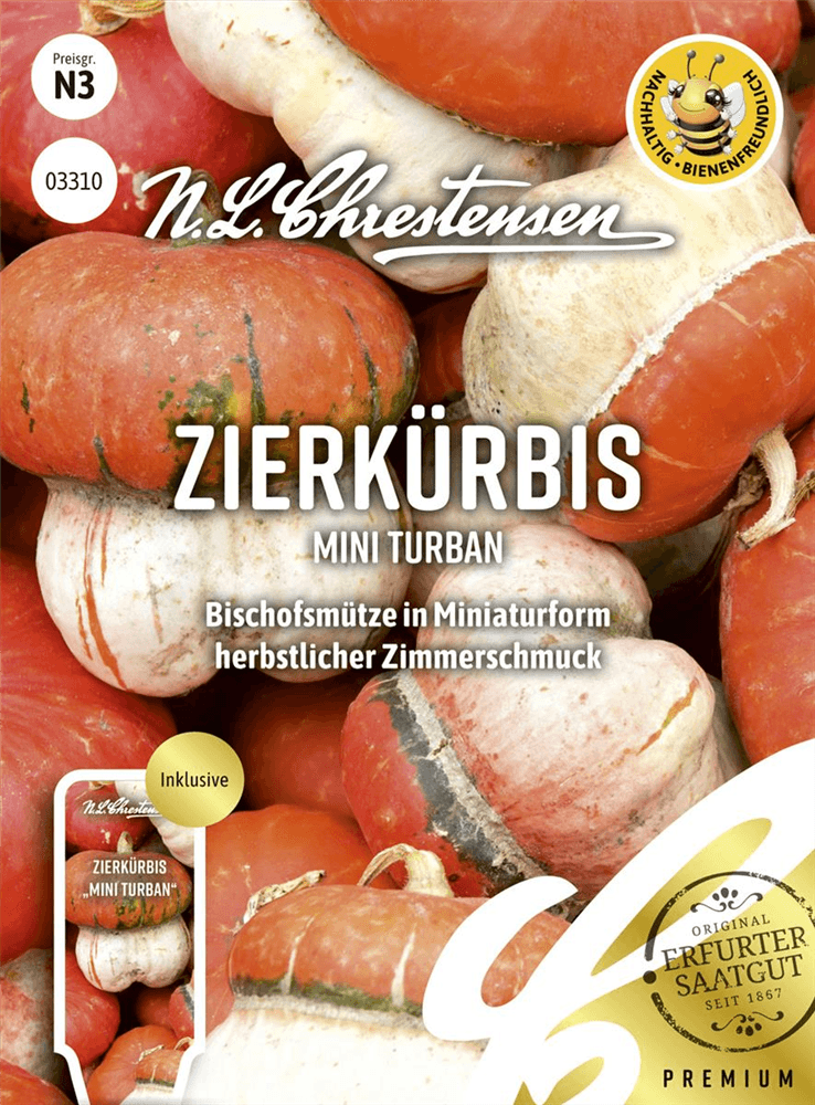 Turbankürbissamen - Chrestensen - Pflanzen > Saatgut > Gemüsesamen > Kürbissamen - DerGartenmarkt.de shop.dergartenmarkt.de