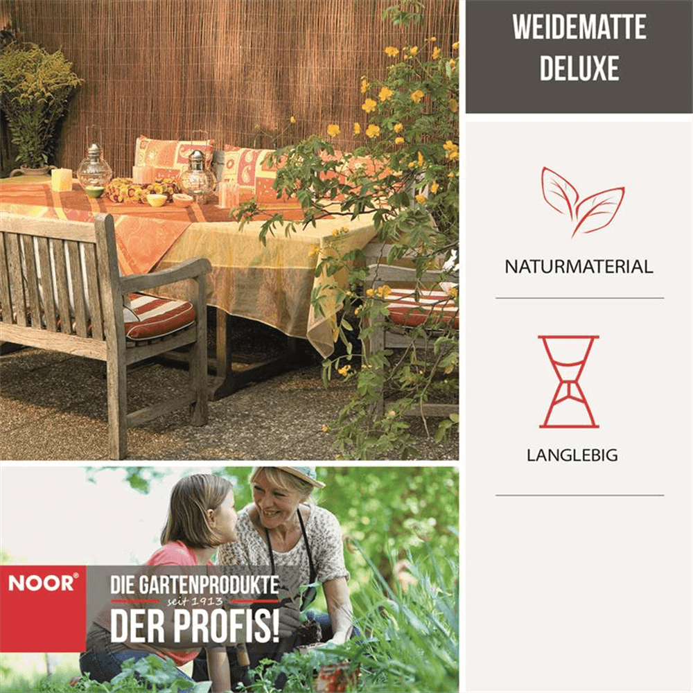 Weidenmatte Sichtschutz Deluxe - NOOR® - Gartenfreizeit > Gartenzäune und Sichtschutz - DerGartenmarkt.de shop.dergartenmarkt.de