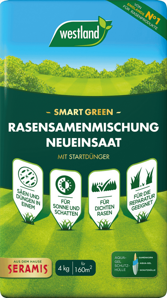 Westland Rasensamenmischung Neueinsaat "Smart Green" - Westland - Pflanzen > Saatgut > Rasensamen - DerGartenmarkt.de shop.dergartenmarkt.de