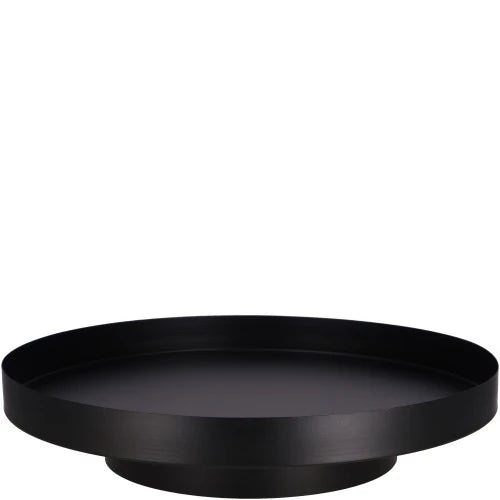 Vosteen Metall-Tablett Erik auf Fuß in Schwarz, Ø 50 × H 10,5 cm