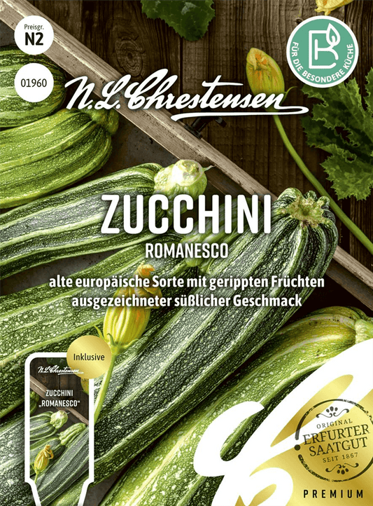 Zucchinisamen 'Costates Romanesco' - Chrestensen - Pflanzen > Saatgut > Gemüsesamen > Zucchinisamen - DerGartenmarkt.de shop.dergartenmarkt.de