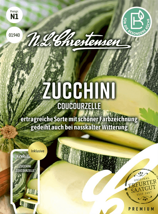 Zucchinisamen 'Coucourzelle' - Chrestensen - Pflanzen > Saatgut > Gemüsesamen > Zucchinisamen - DerGartenmarkt.de shop.dergartenmarkt.de